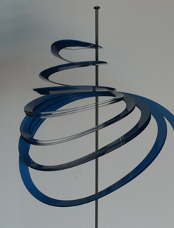 Trois Petites Spirales Bleues Enchevêtrées (métal)