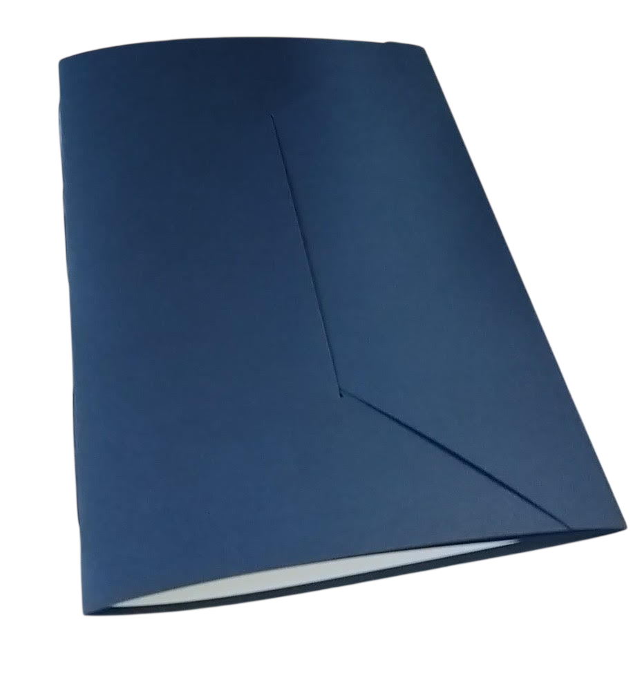 Carnet en carton bleu, reliure cousue main